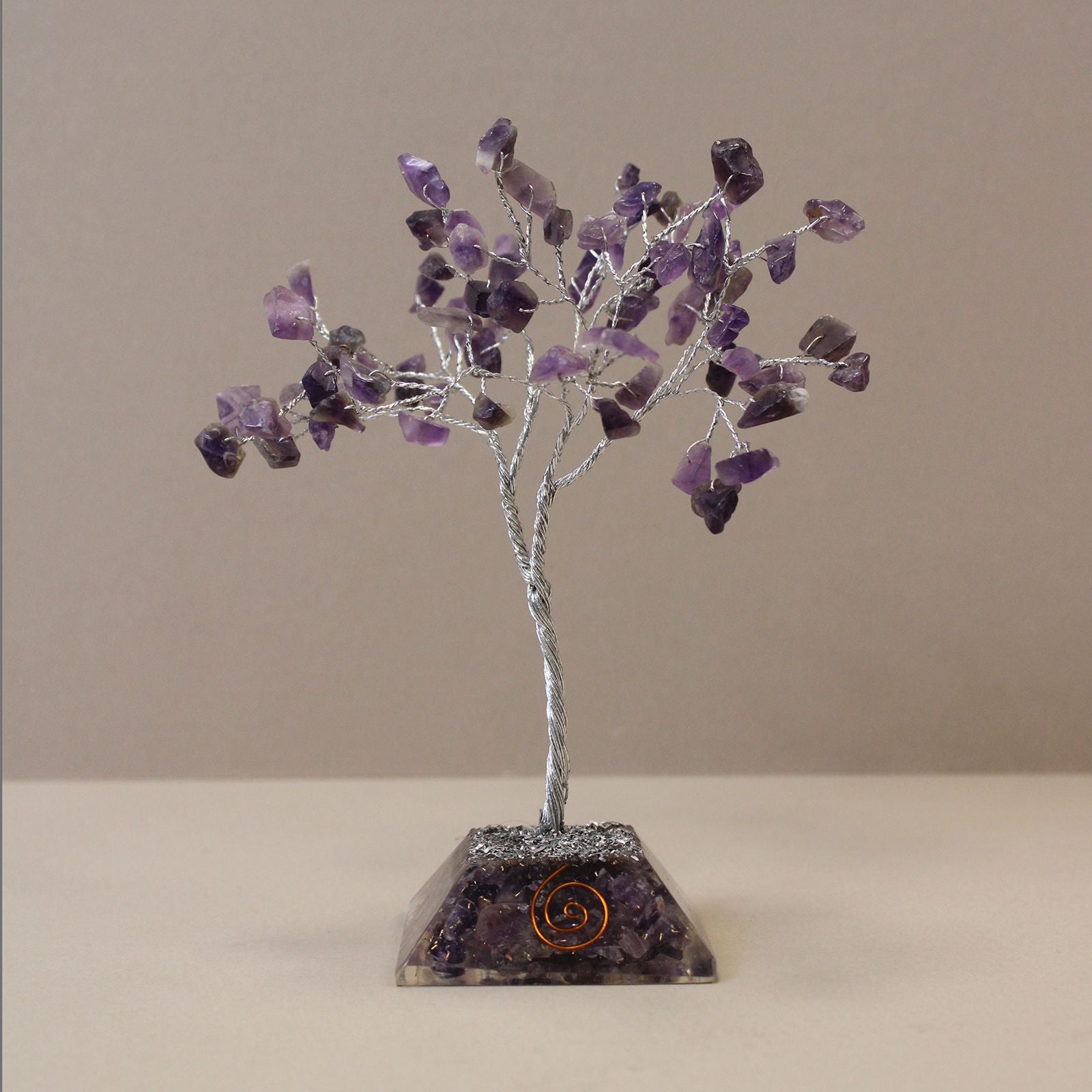 Gemstone Tree with Orgonite Base - 80 Stone - Amethyst