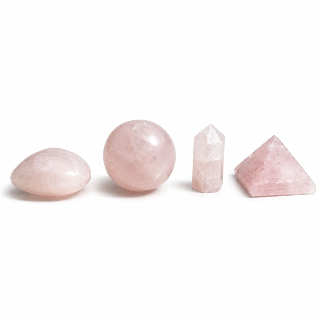 Four Gemstone Shapes - Rose Quartz