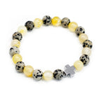 Set of 2 Gemstones Friendship Bracelets - Protection - Dalmatian Jasper & Yellow Agate