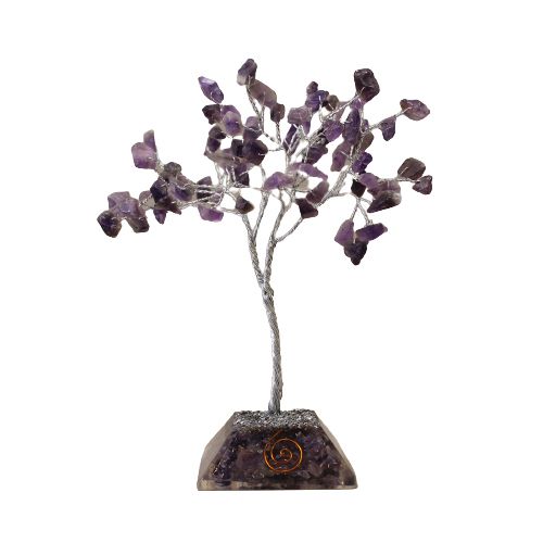Gemstone Tree with Orgonite Base - 80 Stone - Amethyst