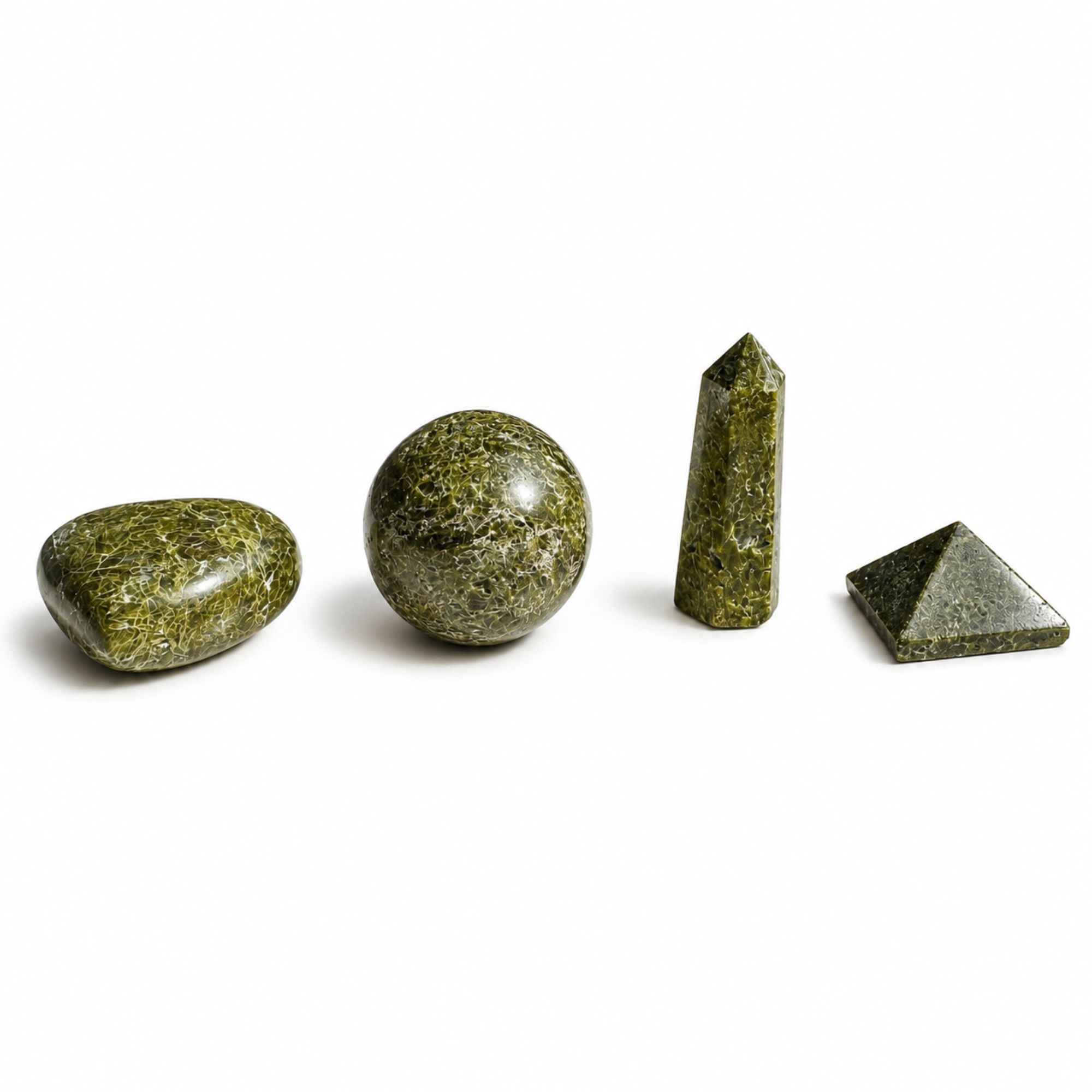Four Gemstone Shapes - Epidote