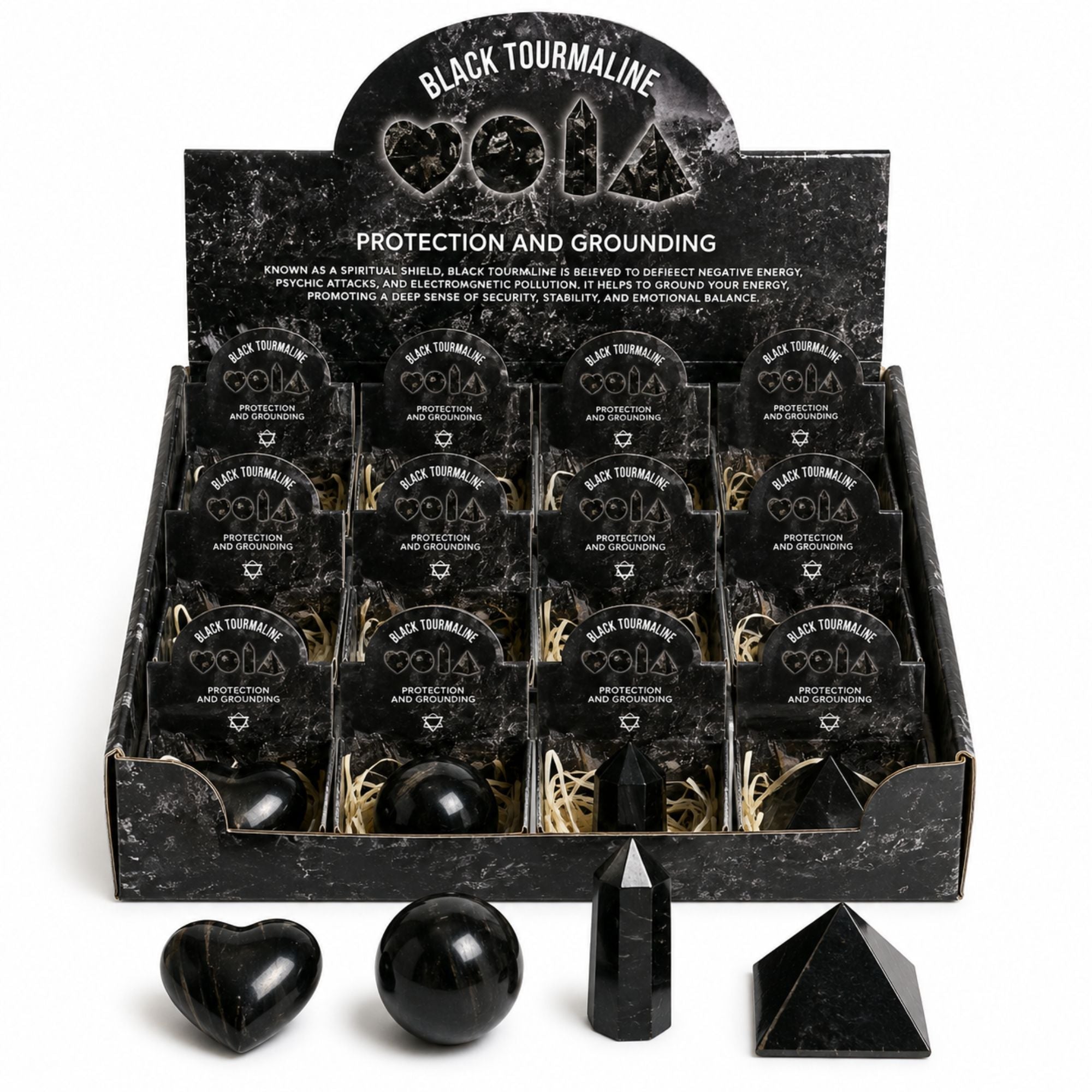 Four Gemstone Shapes - Black Tourmaline