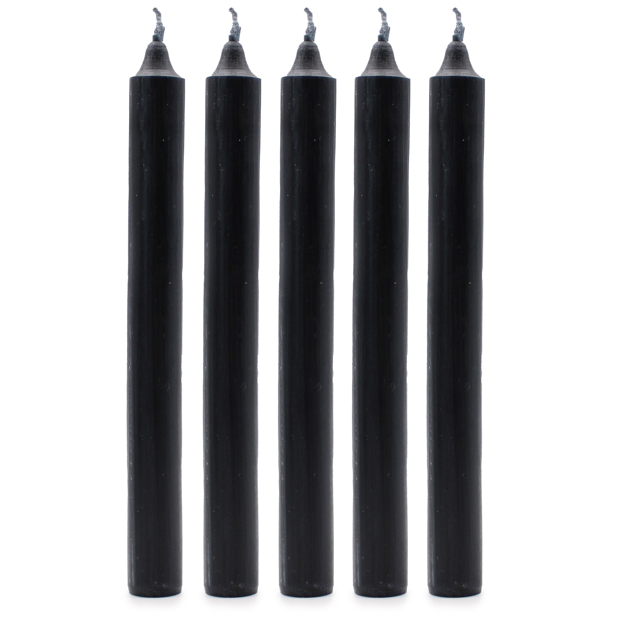 Solid Colour Dinner Candle Set - Pack of 21 - Rustic Black