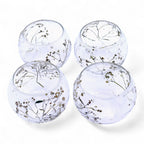 Natural Floral Glass - Bowl Candle Holder - Margarita - (8x10cm)