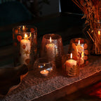 Natural Floral Glass - Bowl Candle Holder - Margarita - (8x10cm)